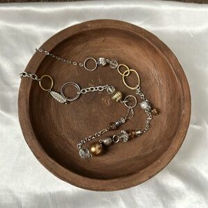 Lia Sophia Mixed Metals Long Statement Necklace